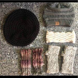 Knit: Saks Fifth headband, CC beanie, gloves